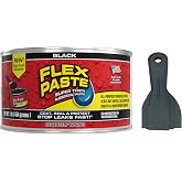 Flex Seal Flex Black Paste 1lb Jar with Allway Tools Putty 3-Pack Knives Bundle (2 Items)