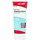 LEADER Travel Sunscreen SPF 100+, Ultra Sheer Dry-Touch Water Resistant and Non-Greasy Lotion with Broad Spectrum SPF 100+, 3