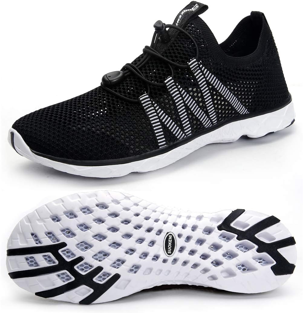 SUOKENIMen's Quick Drying Slip On Water Shoes for Beach or Water Sports