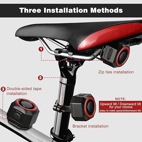WSDCAM Smart Bike Tail Light Alarm Bike Brake Light Auto ON/Off