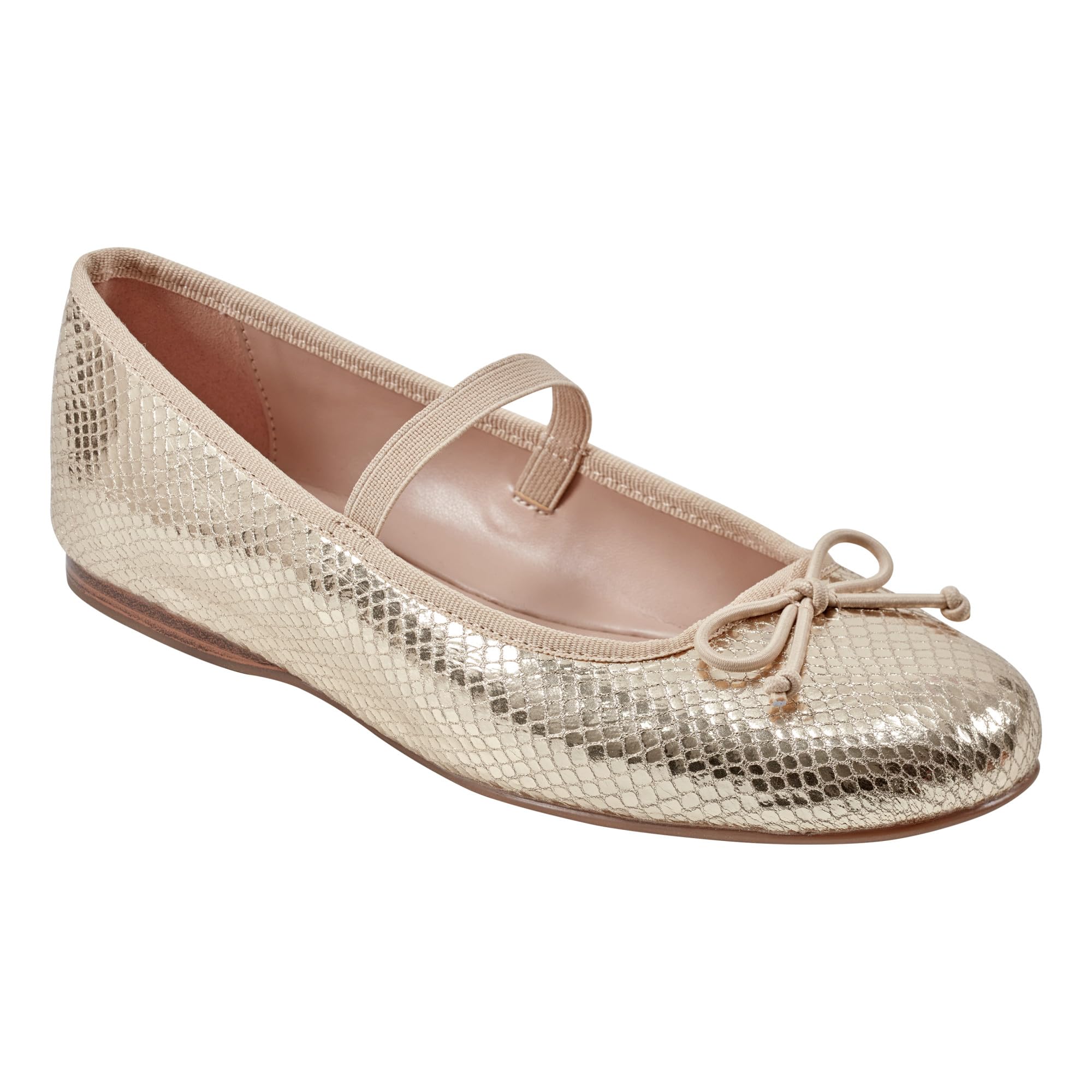 Bandolino Women’s PHALON Mary Jane Flat, Gold Snake 710, 9.5