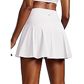 PINSPARK Womens Tennis Skirt Pleated Athletic Skorts with Pockets Shorts High Waisted Golf Skirts for Workout Running Casual