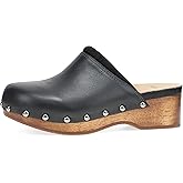 Dansko Andie Women’s Handcrafted Mule Clogs – Artisan Wood Sole Slip-On Shoes with Memory Foam Insole – Made in Brazil