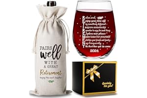 EILCOLY Retirement Gift Coworker Leaving Gifts Great Retirement Gifts for Women Men Teacher Employees Friend Colleagues Nurse Doctors Boss Retirees Coworker Retired Wine Bottle Gift Bag Set RS002