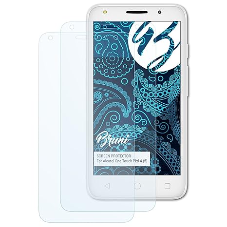 Bruni Schutzfolie für Alcatel One Touch Pixi 4 (5) Folie, glasklare Displayschutzfolie (2X)