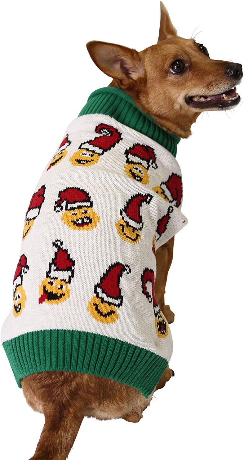 Ugly Christmas Sweater Emoji Dog Sweater