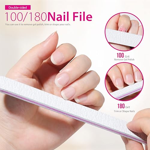 Teenitor Schwarz Gel-Nagellack Entferner Kit – Komplett-Set Mit Nagelclips, Wattepads, Feilen, Puffer & Nagelhautschieber Für DIY-Maniküre
