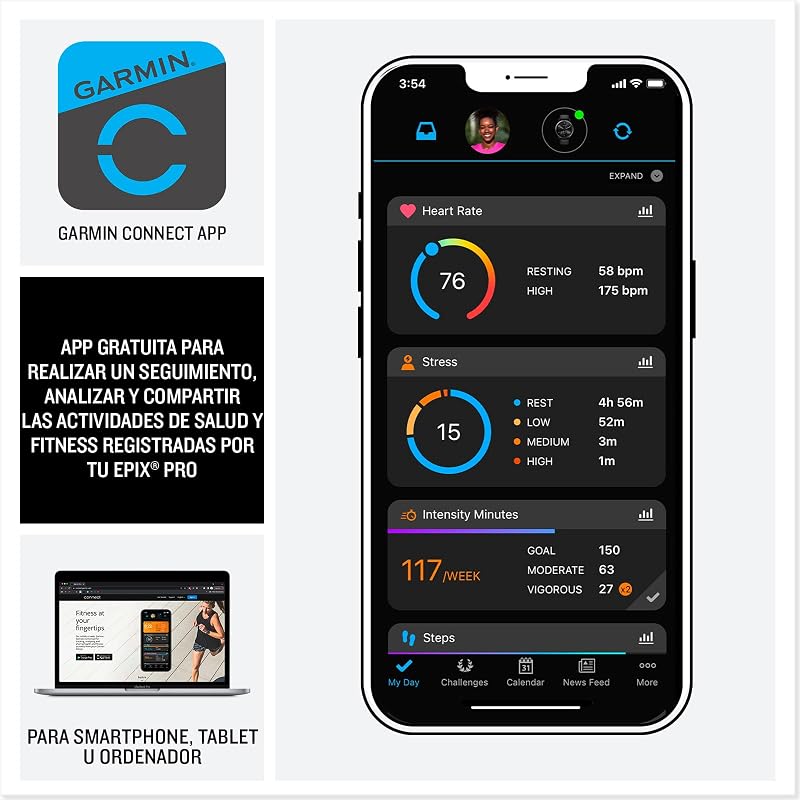 Garmin epix (gen 2) pro 42mm - relógio gps multiesportivo de alto desempenho com tela sensível ao toque amoled, lanterna led, frequência cardíaca, mapas e até 10 dias de autonomia, prata