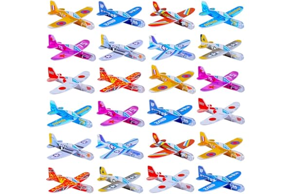 Manmel 50 Pcs Foam Gliders Planes Toys for Kids, Paper Airplane, Party Favors Goodie Bag Stuffers, Outdoor Flying Toys, Bulk 