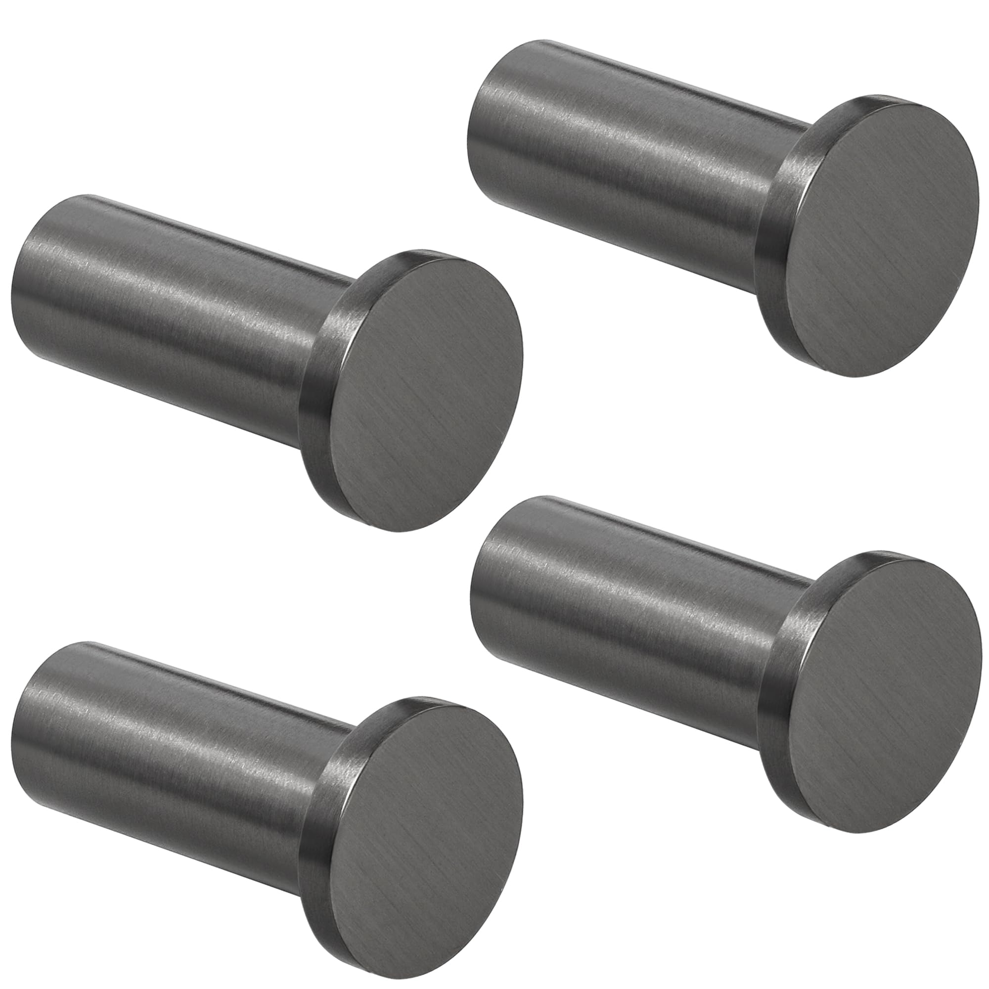 SAYAYO 4PCS Coat Hooks Wall Mounted SUS304 Stainless Steel Door Hooks for Hanging Towels Wall Hooks for Bathroom Heavy Duty Grey Finished, EGOY001Y-QH-4P