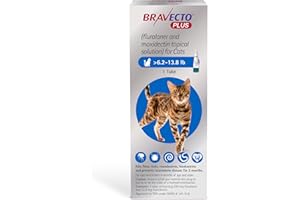 BRAVECTO PLUS Topical Solution for Cats, Flea, Tick & Heartworm, 2 Months Supply, 6.2-13.8 lbs., Blue Box