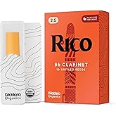 Rico Organic Bb Clarinet Reeds, Strength 2.5, 10 Pack | Rico Organic Bb Clarinet Reeds provide consistent response, easy playability, warm tone, and reliable performance.