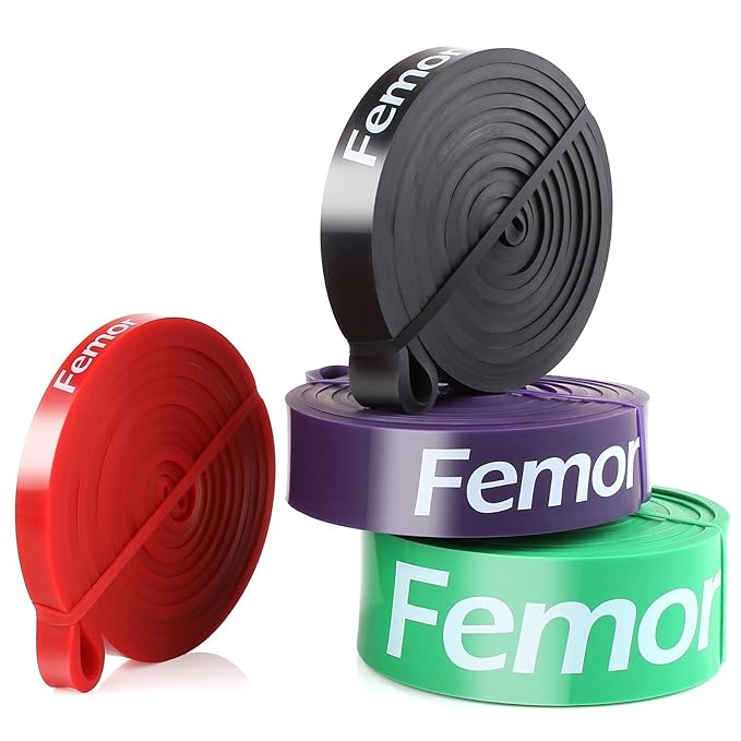 FEMOR Resistance Band Set Fitnessbänder Klimmzugband aus Naturlatex Widerstandsband Pull-Up Bänder für Krafttraining, Bodybui