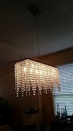 7PM Modern Linear Rectangular Island Dining Room Crystal ... chandelier wiring harness 