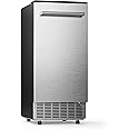 ecozy 15" Under Counter Ice Maker Machine, Built in Freestanding Ice Maker, 80 Lbs/Day, 24 Lbs Storage, Auto-Cleaning /24H Timer/Smart LCD Panel, Stainless Steel Ice Scoop for Commercial & Home Use