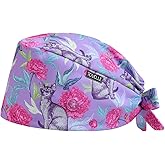 Scrub Caps Women, Double-Sided Printed Adjustable Women's Surgical Cap with Buttons, Breathable Design for Nurses and Doctors