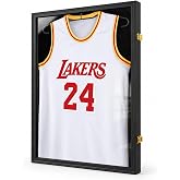 Hactyn Jersey Frame Display Case, Black Shadow Box for Sports Jerseys, 1P | Wall Mount, Jersey Shadow Box, Golden Anti-Theft Latch, UV Protection Acrylic, Hangers &amp; Pin Board for All Sports Jerseys