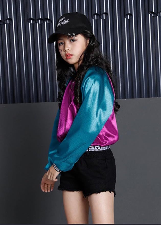Amazon ダンス 衣装 トップス ガールズ衣装 長袖 秋 冬 ダンス 衣装 ジャケット コート 女の子 ヒップホップ キッズ ダンストップス ダンスウェア おしゃれ キッズダンス衣装 社交ダンス ステージ衣装 部屋着 アウター 140cm キッズコスチューム おもちゃ