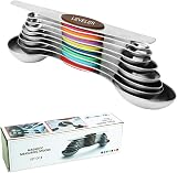 WOVTE Magnetic Measuring Spoons Set of 9 Stainless Steel Dual Sided view 9