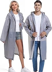 Borogo Rain Ponchos for Adults Reusable 2Pcs