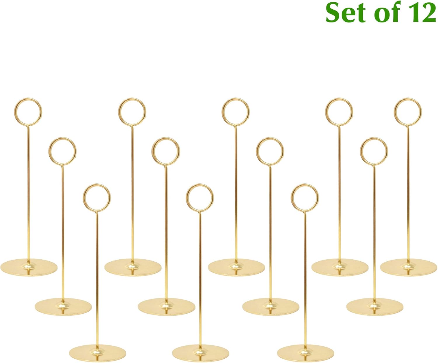 Gray Bunny Place Card Holder, 8 in Tall, 12 Pack, Gold, Table Cardholder Tabletop Menu Holder Harp-Clip Number Holder Recipe Holder Reserved Card Holder, for Restaurants, Weddings, Banquets: Home & Kitchen