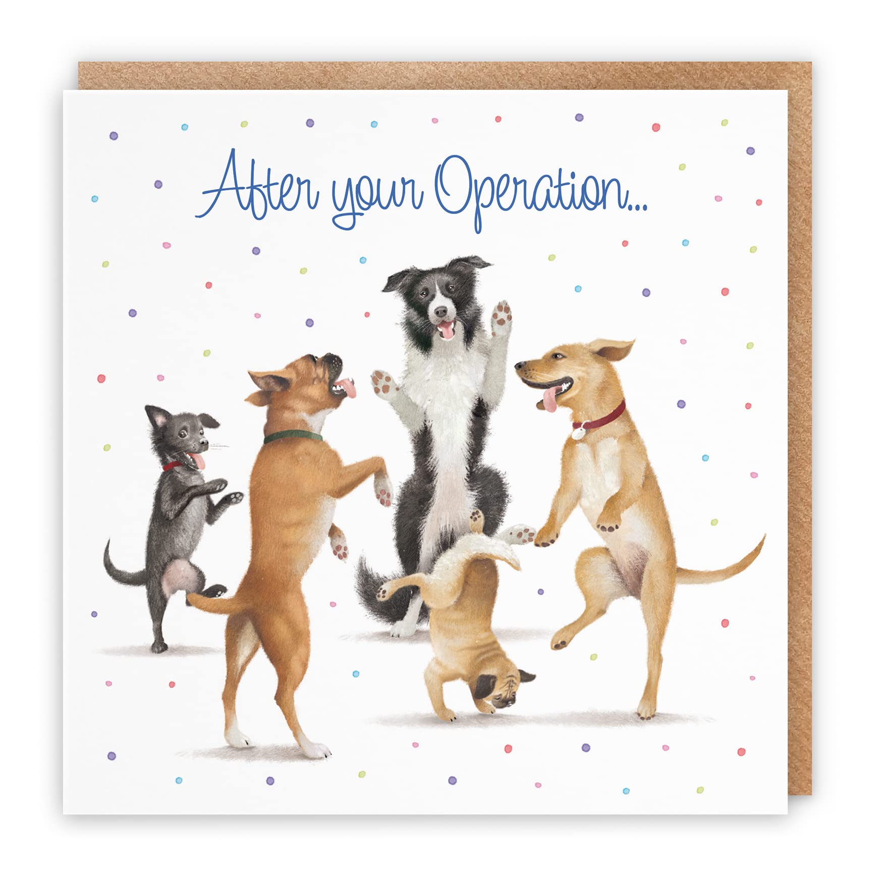Hunts England After Operation Card - Dancing Dogs - After Your Operation... - Recovering From Operation Card For Men, Women, Kids, Adults, Boys, Girls, etc. - Milo's Gallery Collection