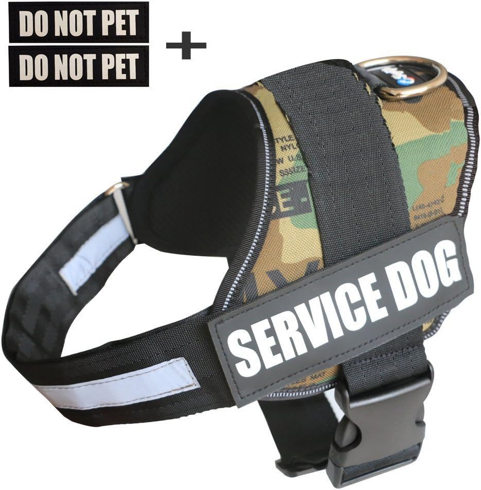 Service Dog Harness, Dog Reflective Vest with Reflective Service Dog Do Not Pet Patches