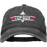 US Navy Top Gun Fighter Washed Dyed Cap - Black