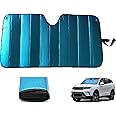 Car Windshield Sunshade-Thicken 5-Layer Bubble Block Heat and Sun UV Rays,Front Windshield Sun Shade,Sun Visor for Car- Keeps Your Vehicle Cool - 58 x 27.5 Inch (Blue)