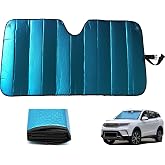 GWUSKDT Car Sun Shade, Sun Protector,Foldable Front Window Shade-Thicken 5-Layer Bubble for Auto Windshield UV Protection and Heat Reflector 58"x 27.5" (Blue)