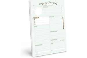 Oriday Daily Planner Tear-Off Pad, 52 Undated 6x9 To Do List Notepad, Productivity Tracker for Organizing Schedule, Agenda, Notes, Meal Plan, Health & Fitness, Simple Hourly Work, Task Checklist
