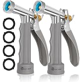 AUTOMAN Full Size Garden Hose Nozzle 2 Pack, High Pressure Pistol Grip Water Nozzle Sprayer with Threaded Front, Adjustable Spray Water Flow for Washing Car, Cleaning Ground, Watering Plants