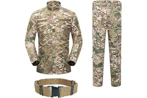 HANSTRONG GEAR Military Tactical Mens Hunting Combat BDU Uniform Suit Shirt & Pants with Belt MC
