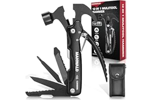 MANWALD 12 in 1 Multitool Hammer, Gifts for Dad, Fathers Day Dad Gifts from Daughter Wife Son, Camping Accessories Survival Gear, Cool Gadgets Gifts for Men,Husband, Boyfriends, Birthday Gifts for Him