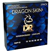 DR Strings Dragon Skin+ Acoustic Guitar Strings - .012-.054 Regular (3-pack)