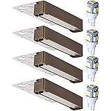 LFU Pack of 4 Solid Brass Constructed LED Hardscape | Retaining Wall | Column | Step Lights. Low Voltage. Antique Bronze Finished. (LED Bulbs Separate, 5.5 Inches)