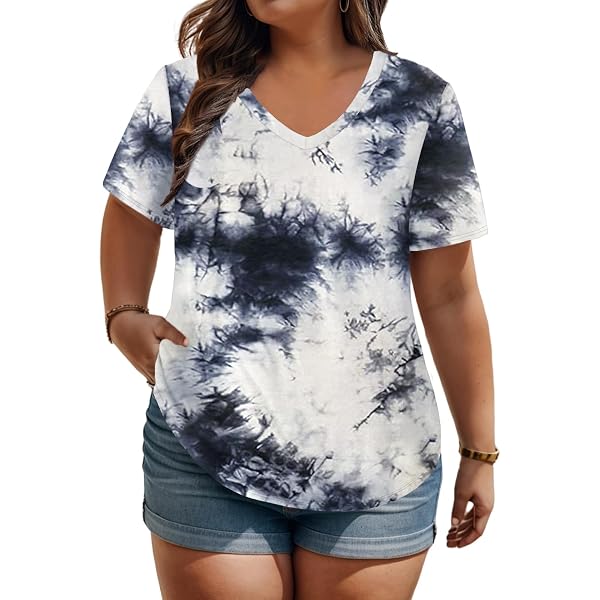 Danskin Women's Tie Dye Tee Shirt - Soft Cotton Jersey Blend, Classic Fit, Moisture Wicking - View #2