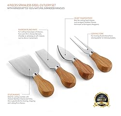 DESSINI Natural Bamboo Cheese Board and Cutlery