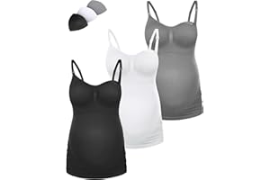 HOFISH Support Nursing Tank Tops for Breastfeeding, Comfort Stretch Maternity Camisoles with Built in Bra