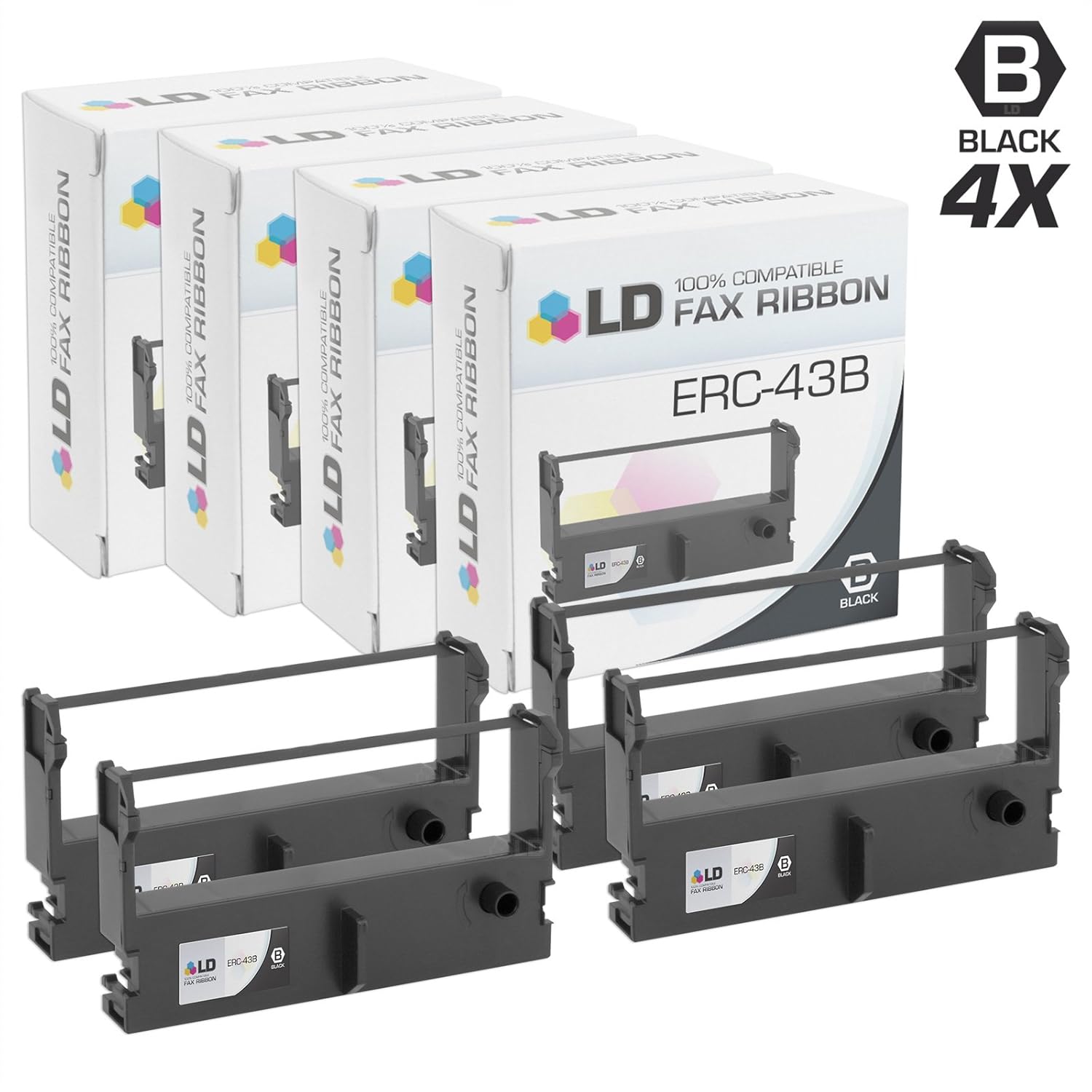 LD Compatible Printer Ribbon Cartridge Replacement for Epson ERC43