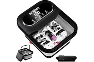 OOAMBB Collapsible Foot Spa with Heat, Bubble and Temp Control, Foot Bath Massager with XL Touch Screen and Massage Rollers, 
