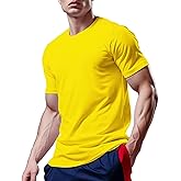 YumiDay Mens Workout Shirts Dry Fit, Running Top Athletic Tee Moisture Wicking Crewneck Gym T-Shirts Short Sleeve