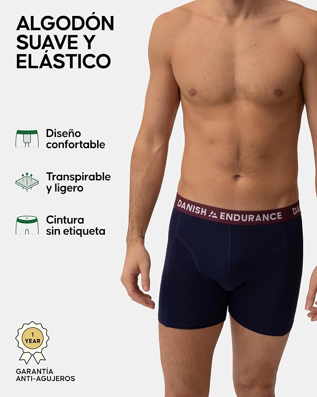 Calzoncillos Boxer Hombre, 6 Pack MC (3xNegro, 1xVerde/Naranja, 1xAzul Marino Azul/Bordeaux, 1xRetro) M