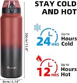 OLDLEY 1L Stainless Steel Water Bottle with Straw Lid Vacuum Insulated view 4