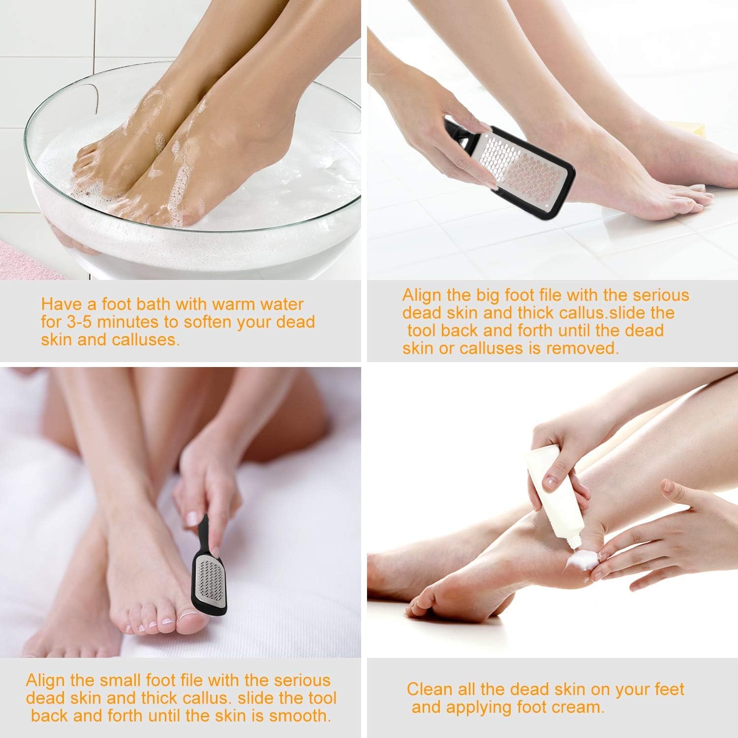 Senua Colossal Pedicure Rasp Foot File, Professional Foot Care Pedicure Stainless Steel File to Removes Hard Skin - Image 3
