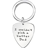 Fathers Day Gift Mens I couldn't Pick a Better Dad Guitar Pick Custom Gift for Daddy Papa Stainless Steel (Polished Key Chain)