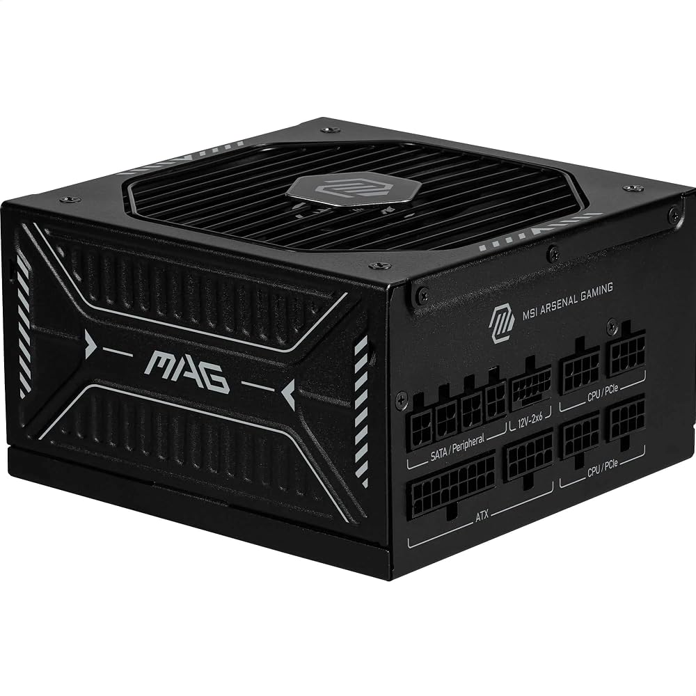 MSI MAG A850GLS 850W PCIe 5.1 ATX 3.1 Gold PSU Native 12V-2x6