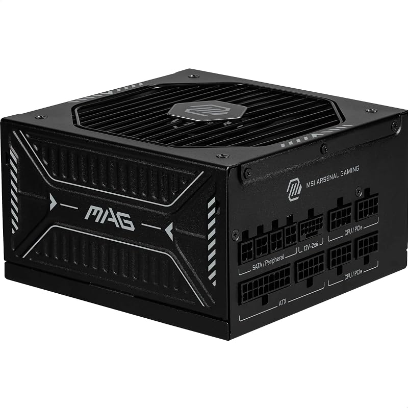 MSI MAG A850GLS 850W PCIe 5.1 ATX 3.1 Gold PSU Native 12V-2x6