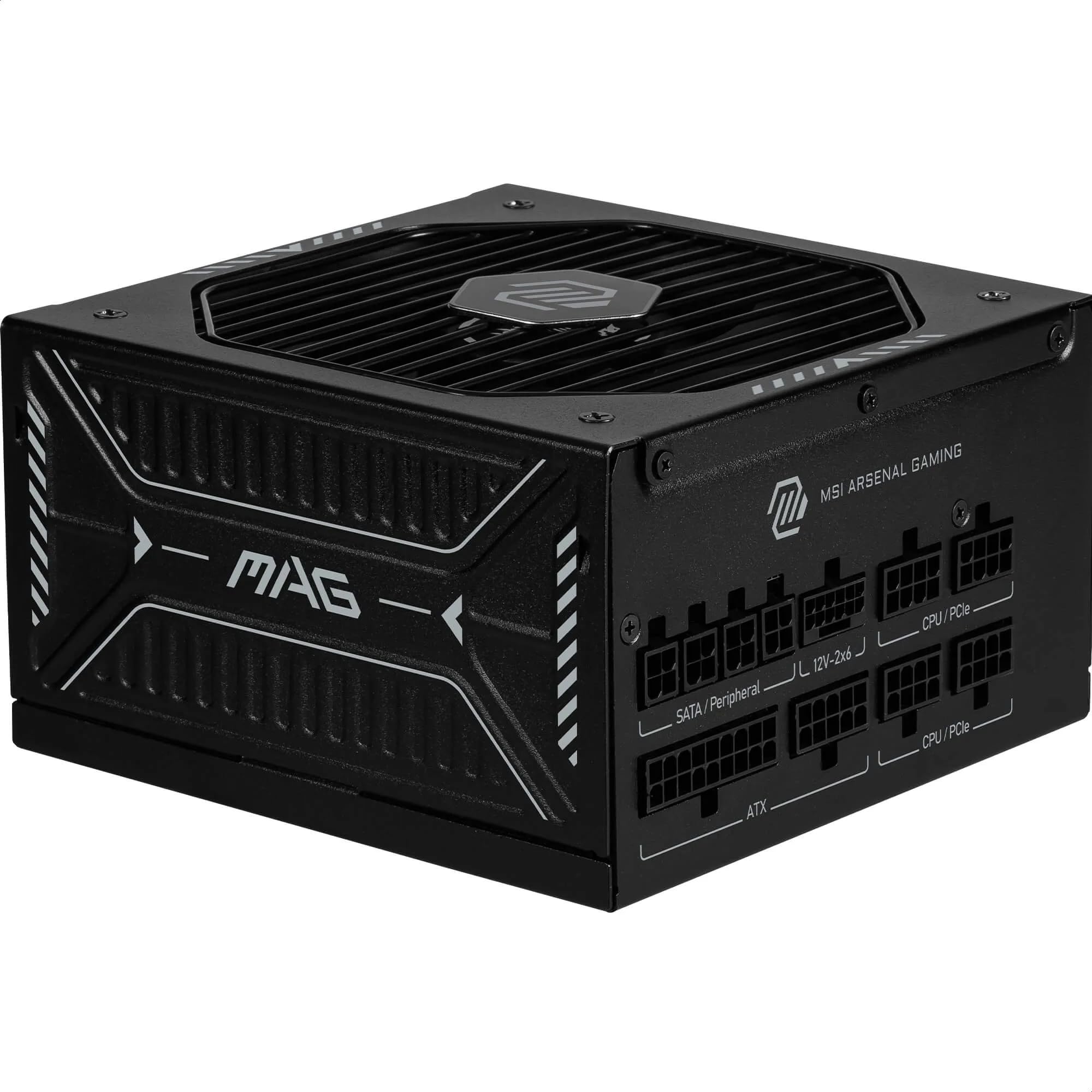 MSI mag A850GLS PCIE5, Fuente de alimentación, 850W, 80 Plus Gold, ATX 3.1, Compatible con GPU PCIe 5.1, 12V-2x6 nativos, Conector 12V-2x6 de Dos Colores, Fuente de alimentación ATX