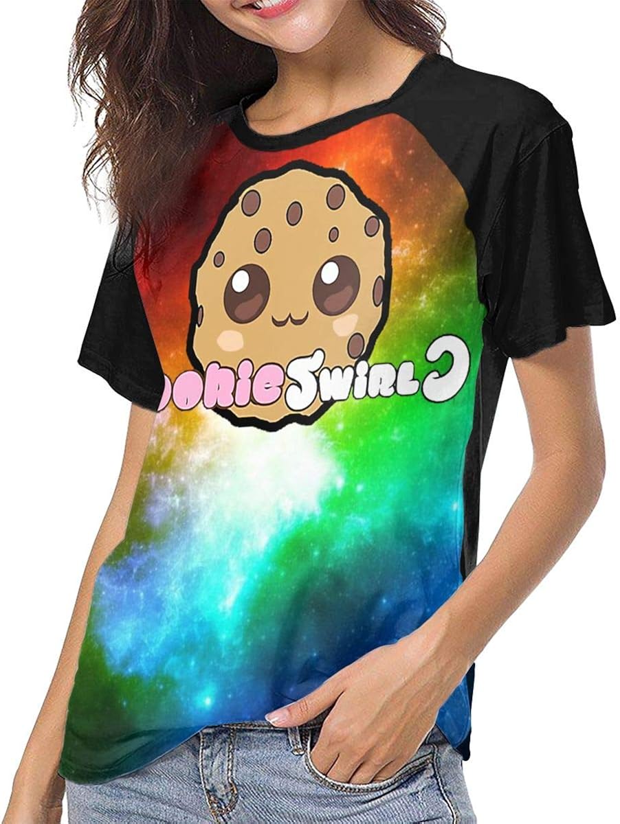 JosephHenkle Womens Raglan 3D Printed T-Shirts Womans Stylish Top Black Gift